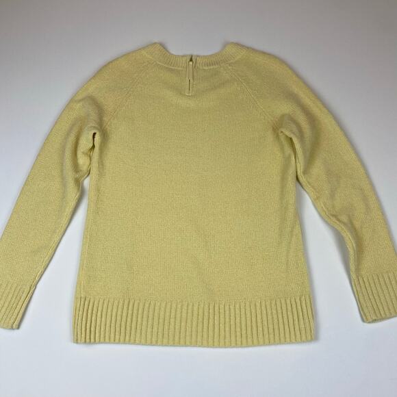 Talbots Size Small Light Yellow Crewneck Back Zip Pullover Soft Sweater - Picture 2 of 9
